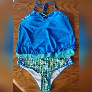 NEW 2 pc. Racer-back Tankini Swimsuit w/bikini bottoms - Sz. XL
